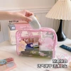 The best-selling Sanrio cartoon transparent makeup bag has a large capacity and a high level of appearance. It is a cute and portable travel storage bag by Kuromi Specification image
